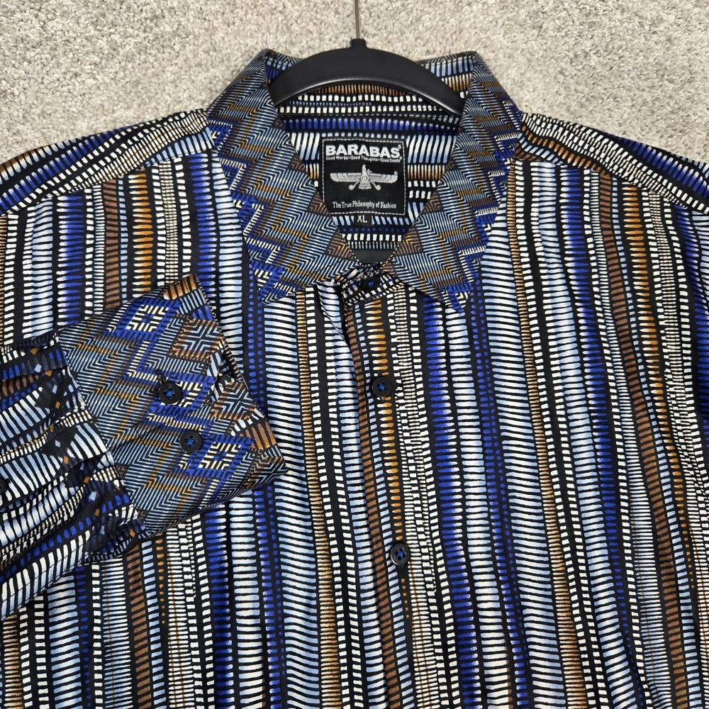 Barabas Shirt Mens XL Abstract Geometric colorful Button Up Party Aztec